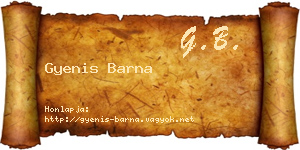 Gyenis Barna névjegykártya