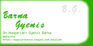 barna gyenis business card